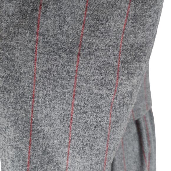 Vintage 80s Wool Pinstripe Skirt Suit Dark Academia 40s Style Power Suit S - Picture 11 of 12